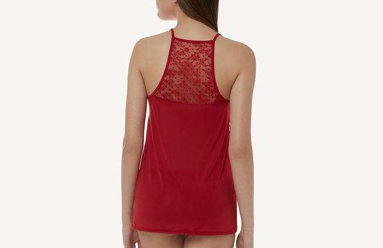 Completino Top e Slip in Tulle Floccato